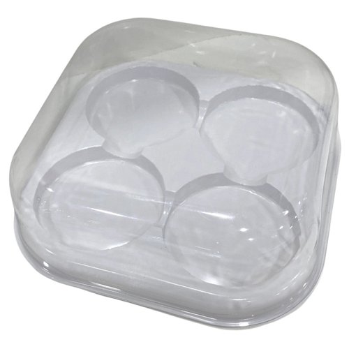 Коробка для 4 моти с прозрачной крышкой белая 15,5х15,5 см 