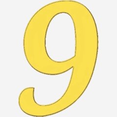 Топпер декоративный акриловый "Цифра 9 боковая" Золото 6,5 см ТСК358.9