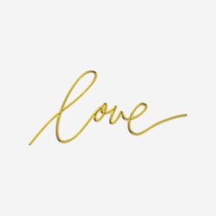 Топпер декоративный акриловый "Love тонкий" Золото 6х2 см 