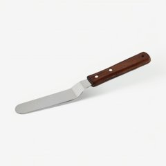 Лопатка (спатула) изогнутая с деревянной ручкой 27 см арт007079