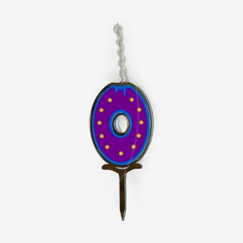 Свеча-топпер декоративная акриловая Цифра "0" 