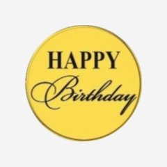 Топпер декоративный акриловый "Happy Birthday" Золото 3,5 см 