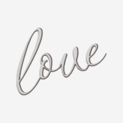 Топпер декоративный акриловый "Love" Серебро 4х3,5 см 