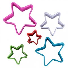 Набор пластиковых вырубок "Звёзды" 5 шт 114617, 0R-00001215, и-33
