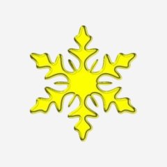 Топпер декоративный акриловый "Снежинка" Золото 3х3,5 см 