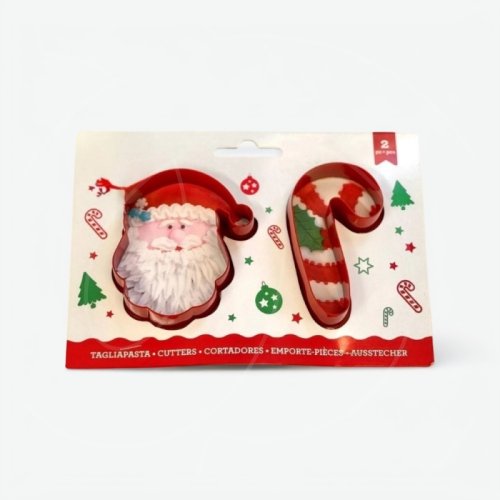 Набор пластиковых вырубок "Дед мороз и тросточка" 