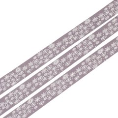 Лента для декора и упаковки Атласная Снежинки 2 см 7829647