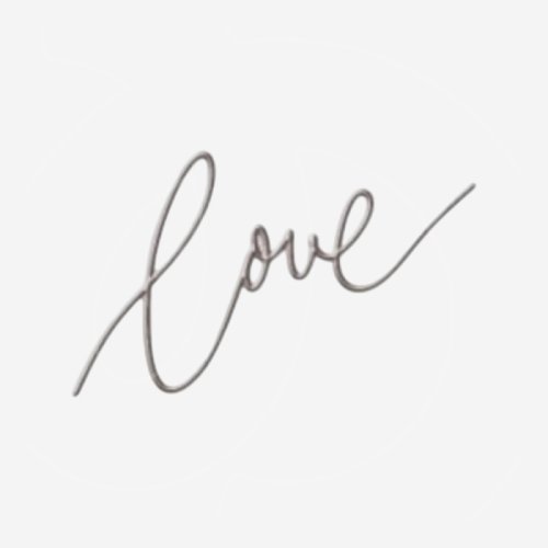 Топпер декоративный акриловый "Love тонкий" Серебро 6х2 см 