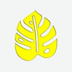 Топпер декоративный акриловый "Лист монстеры" Золото 4,5х3,5 см 