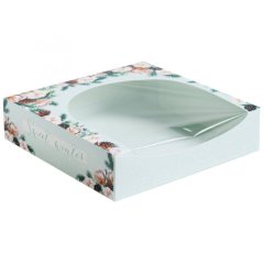 Коробка для печенья/конфет с окном "Нежная Зима" 20х20х5 см 4382424