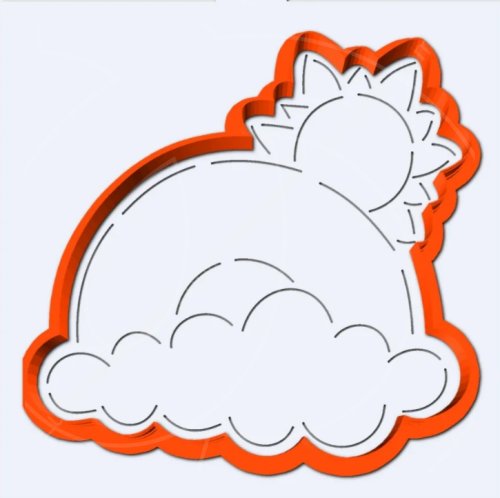 Вырубка пластиковая и трафарет LUBIMOVA "Радуга с солнцем" LC-00010064	