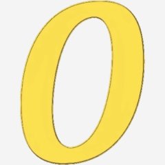 Топпер декоративный акриловый "Цифра 0 боковая" Золото 6,5 см ТСК358.0	