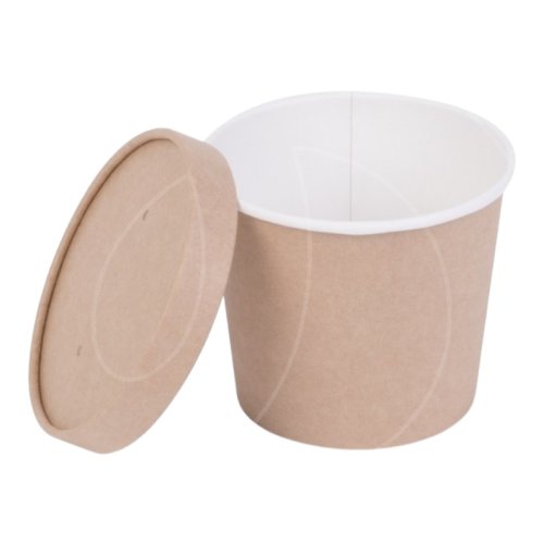 Контейнер Крафт с картонной крышкой 400 мл OSQ Round Bowl 400