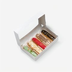 Коробка для эклеров с окном и ложементами белая 25х15х50 см FORG ECLAIR	