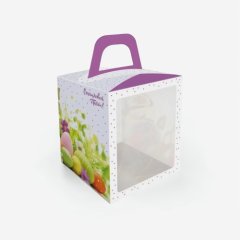 Коробка для кулича "Счастливой пасхи" 15х15х18 см КУ-284
