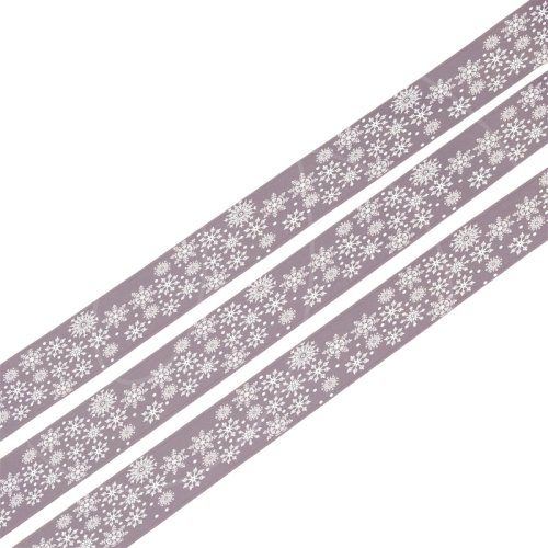 Лента для декора и упаковки Атласная Снежинки 2 см 7829647