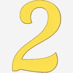 Топпер декоративный акриловый "Цифра 2 боковая" Золото 6,5 см ТСК358.2