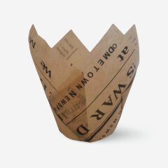 Капсула бумажная тюльпан "Газета крафт" D50 H80 1 шт 00-00000992; Б-106