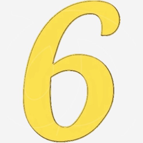 Топпер декоративный акриловый "Цифра 6 боковая" Золото 6,5 см ТСК358.6