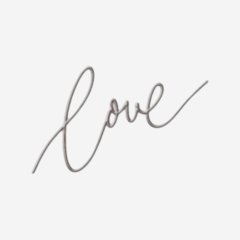 Топпер декоративный акриловый "Love тонкий" Серебро 6х2 см 