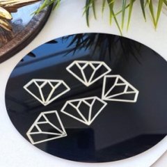 Набор топперов декоративных акриловых "Кристаллы" Серебро 5 шт 