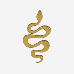 Топпер декоративный акриловый "Змейка" Золото 4х2 см 