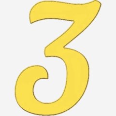 Топпер декоративный акриловый "Цифра 3 боковая" Золото 6,5 см ТСК358.3