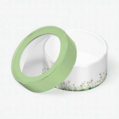 Коробка для сладостей с окном круглая "Ромашки" 12х5 см 10908539