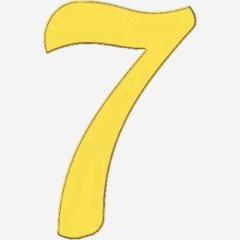 Топпер декоративный акриловый "Цифра 7 боковая" Золото 6,5 см ТСК358.7