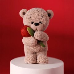Фигурка из шоколадной глазури "Мишка с тюльпаном" SM1202