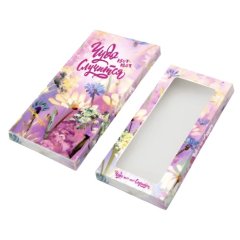 Коробка для шоколадной плитки с окном "Чудо случится" 17х8х14 см КУ-449