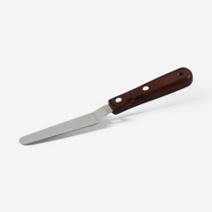 Лопатка (спатула) изогнутая с деревянной ручкой 19 см арт007056