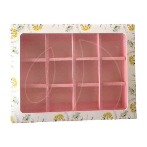 Коробка на 12 конфет с окном "Первые цветы" 19х15х3,6 см КУ-00790,  КУ-790