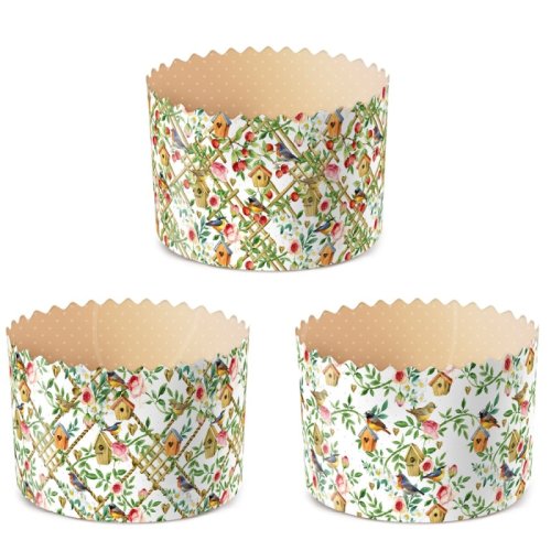 Форма для кулича "Птички" D70 H85 10 шт pmK7085сPS, 7085cI95PS