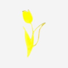 Топпер декоративный акриловый "Тюльпан" Золото 2х5 см 