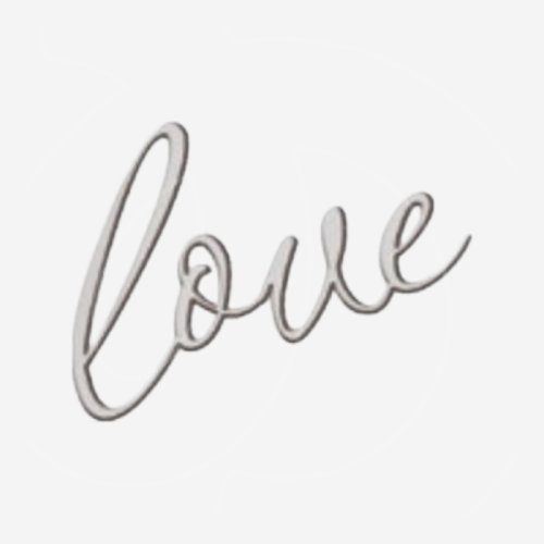 Топпер декоративный акриловый "Love" Серебро 4х3,5 см 